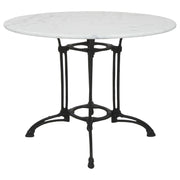 Livorno Marble Table  White (W/ Cast Iron Base)