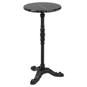 Siena Marble & Cast Iron Round Bistro Table, Black
