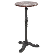 Siena Marble & Cast Iron Round Bistro Table, Burgundy
