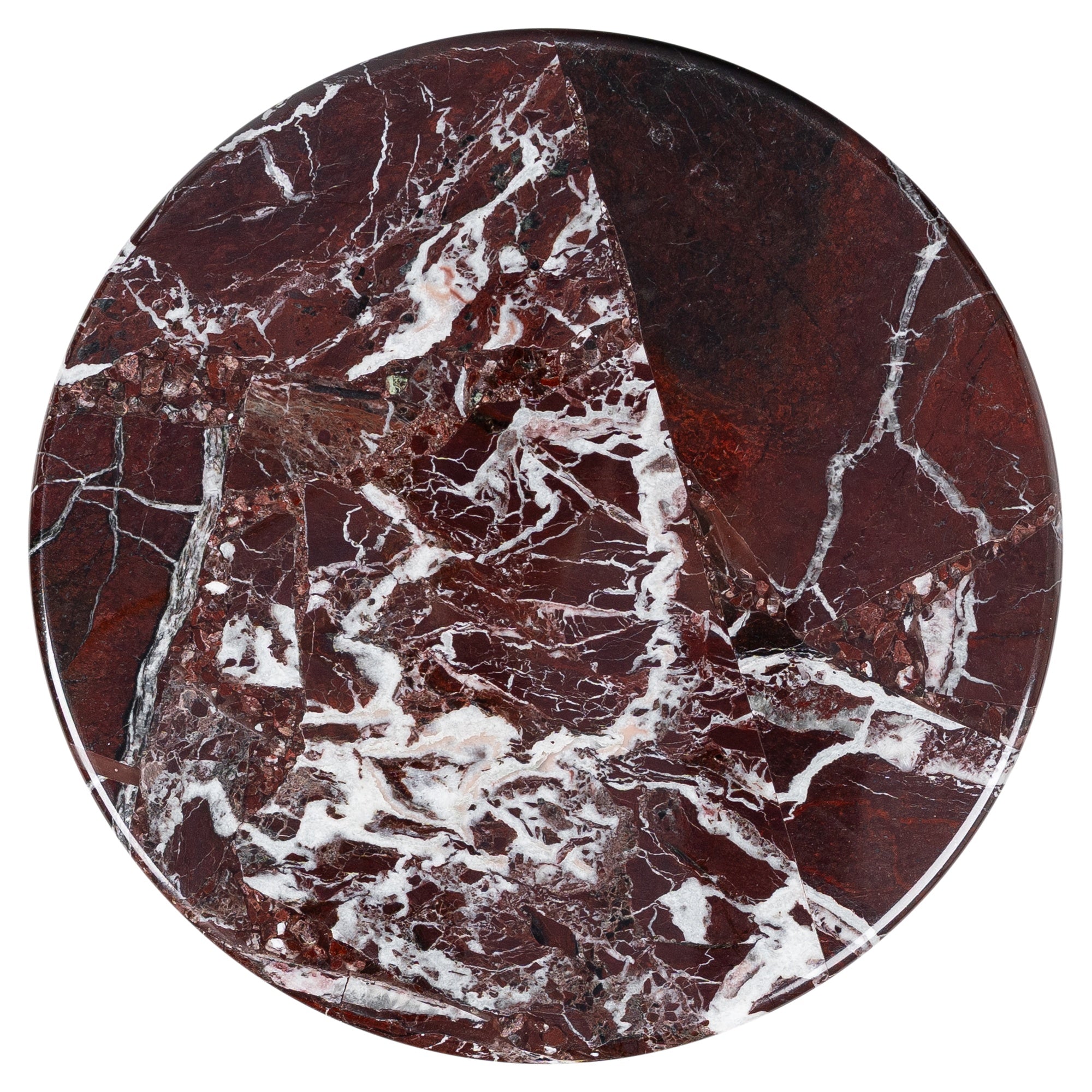 Siena Marble & Cast Iron Round Bistro Table, Burgundy
