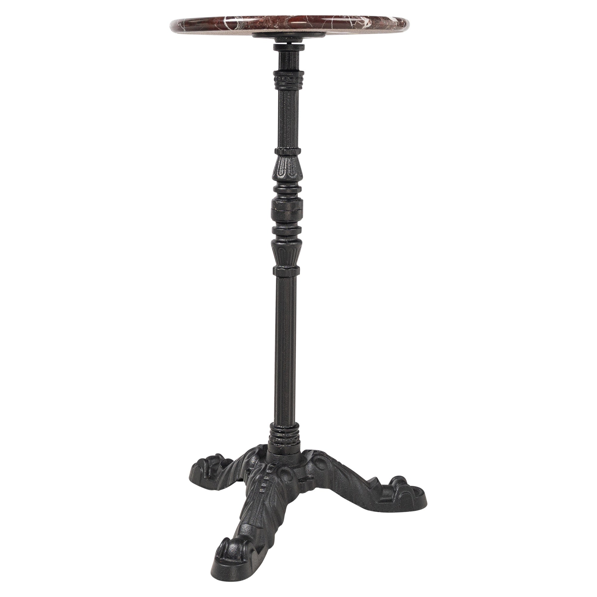 Siena Marble & Cast Iron Round Bistro Table, Burgundy