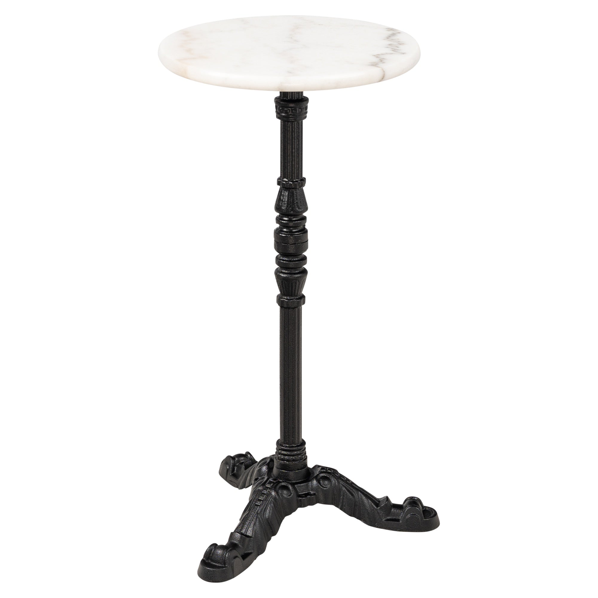 Siena Marble & Cast Iron Round Bistro Table, White