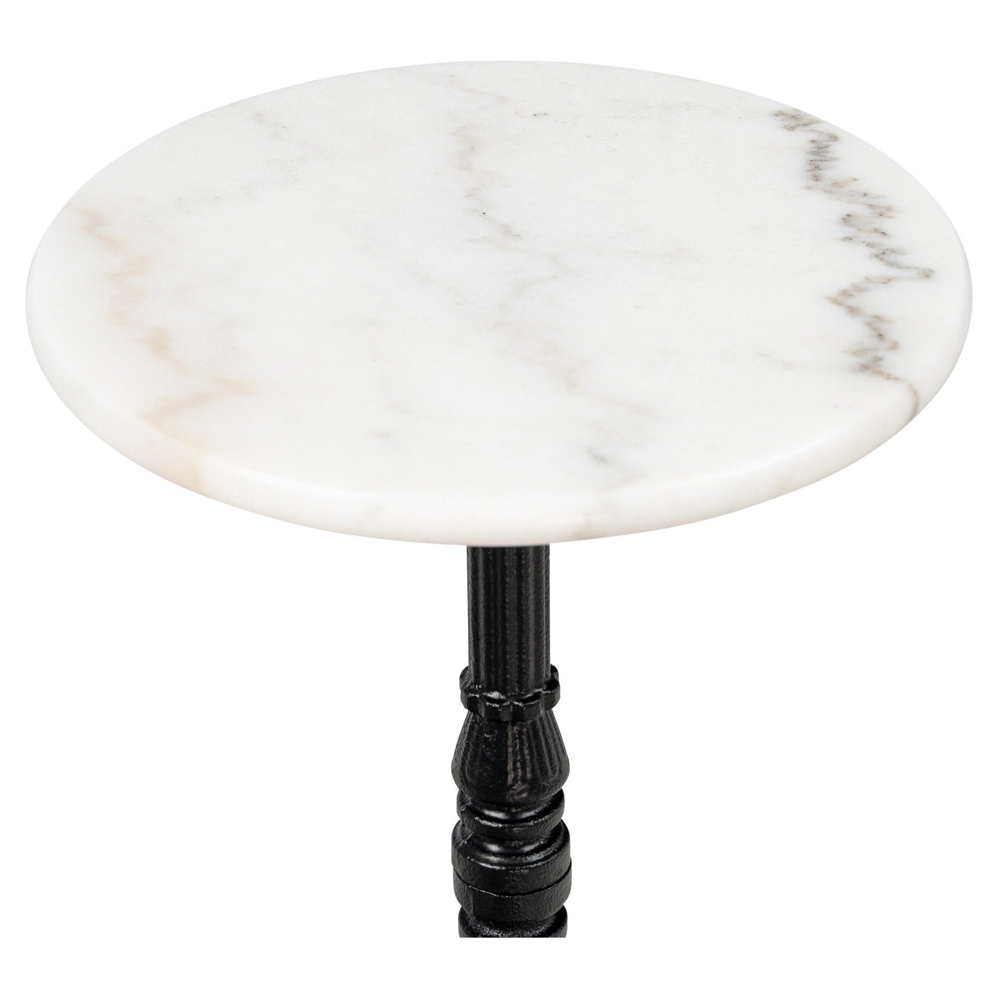 Siena Marble & Cast Iron Round Bistro Table, White