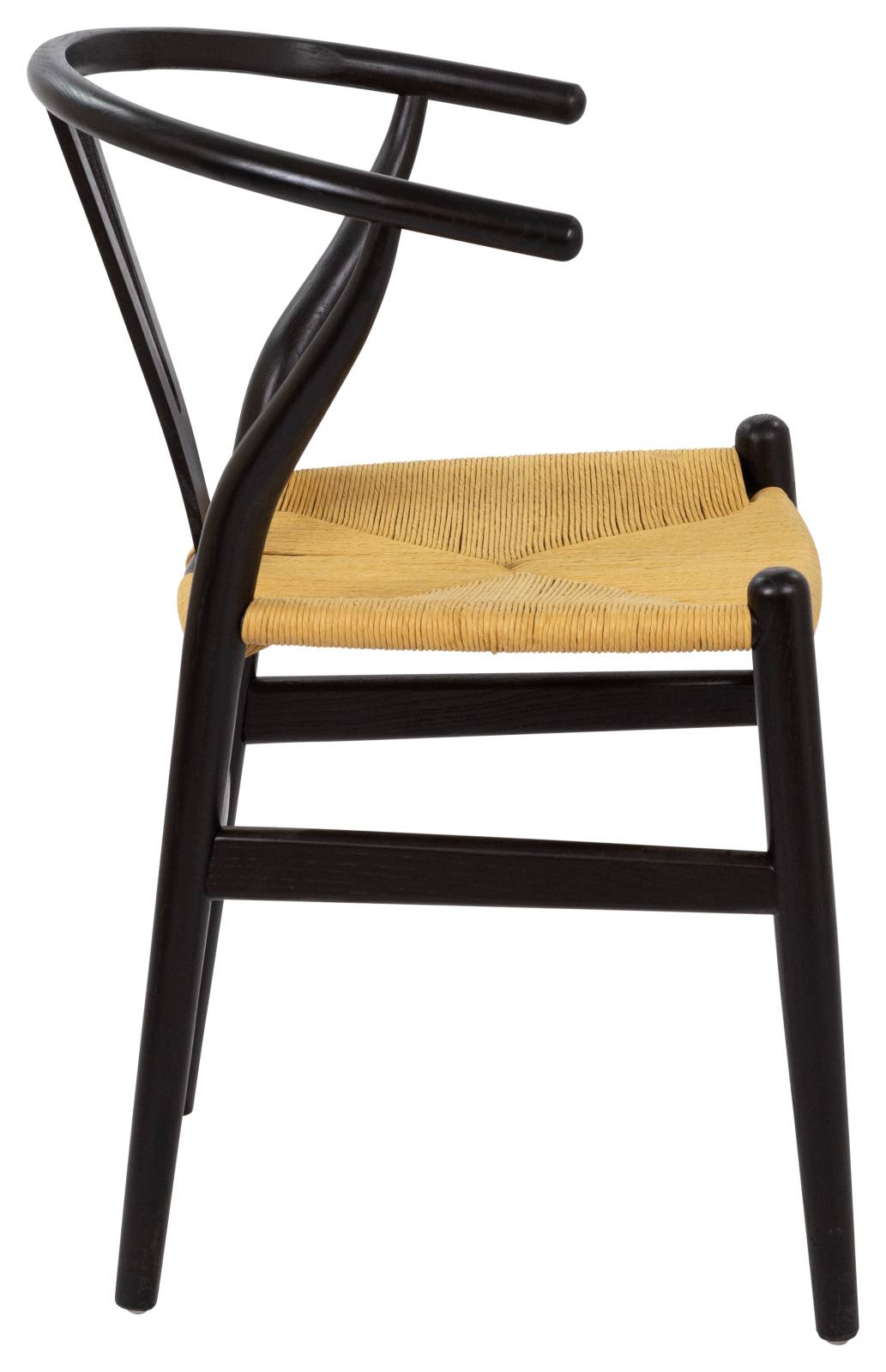 Hans Wegner Replica Black Elm Wishbone Dining Chair