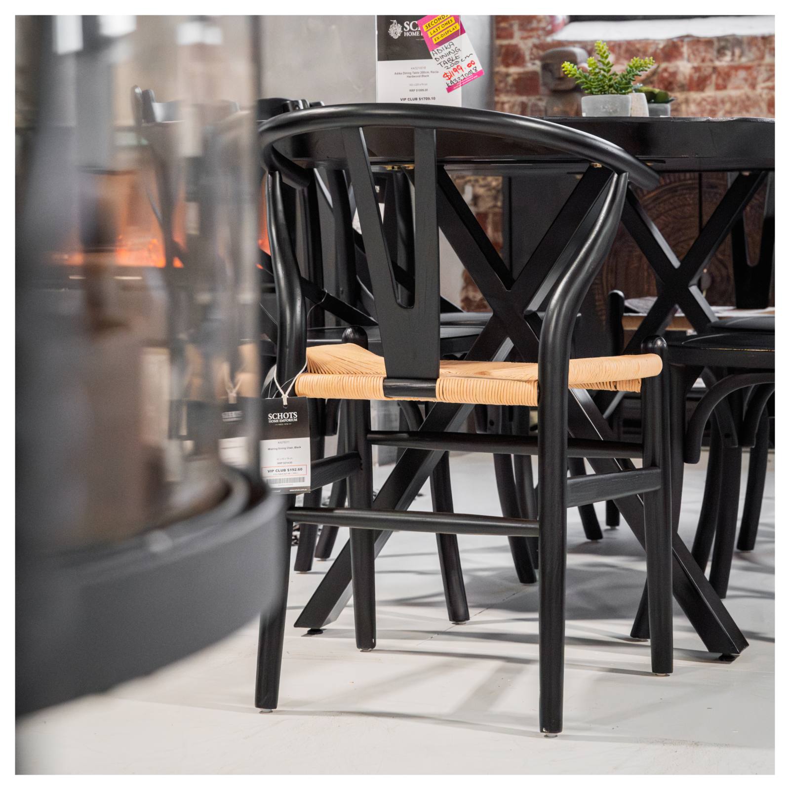 Hans Wegner Replica Black Elm Wishbone Dining Chair