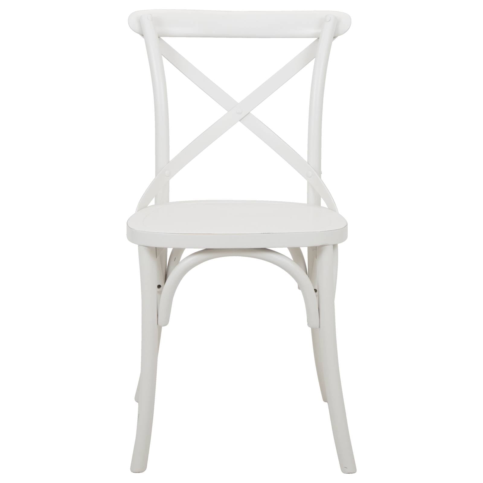 Charlotte Cross Back Birch Wood Antique White Dining Chair