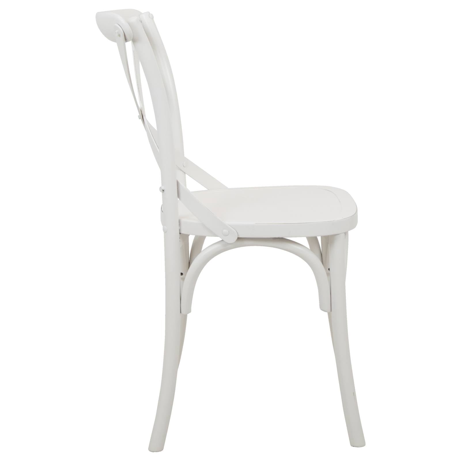Charlotte Cross Back Birch Wood Antique White Dining Chair
