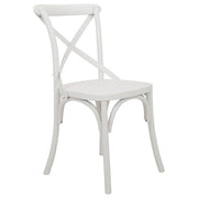 Charlotte Cross Back Birch Wood Antique White Dining Chair