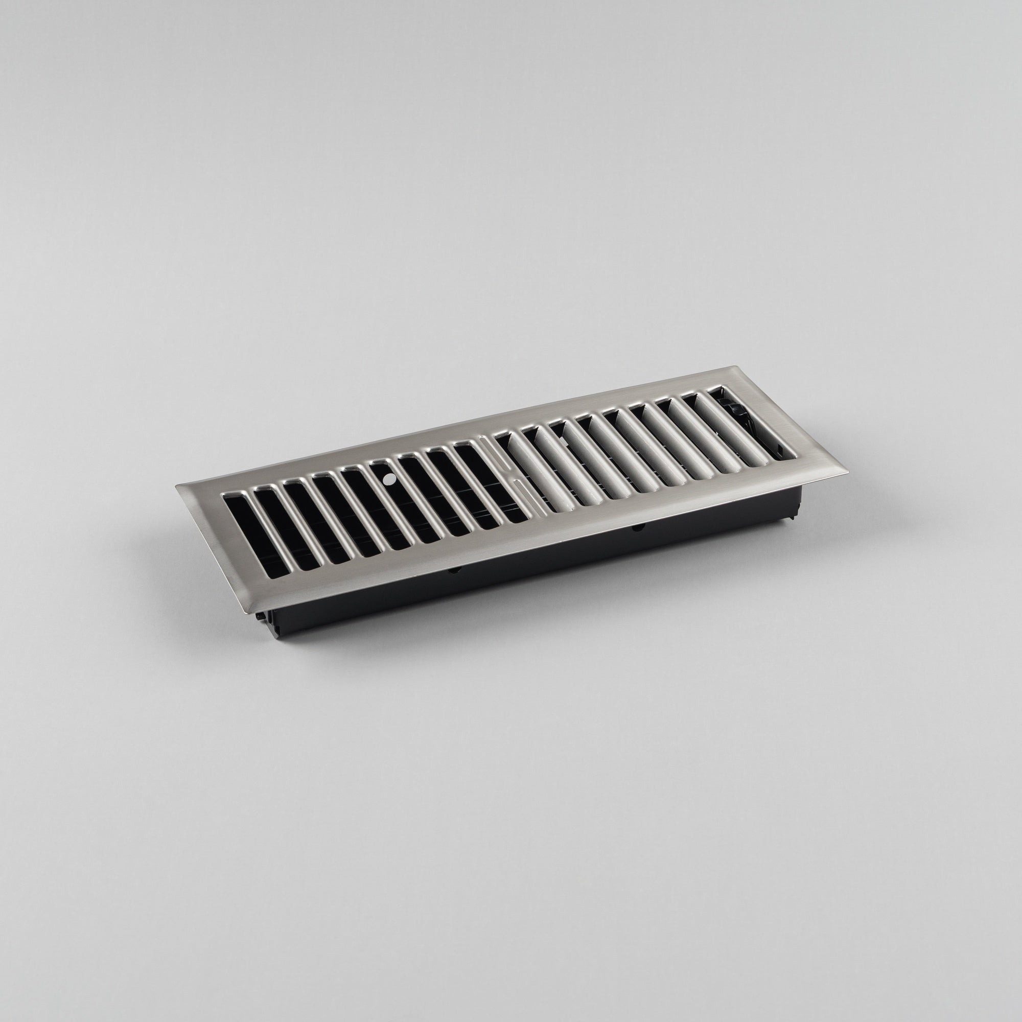 Pressed Steel Floor Register Vent 5 w Damper, Brushed Nickel