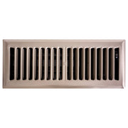 Pressed Steel Floor Register Vent 5 w Damper, Brushed Nickel
