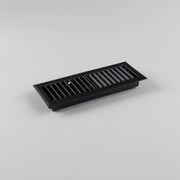 Pressed Steel Floor Register Vent 5 w Damper, Matt Black