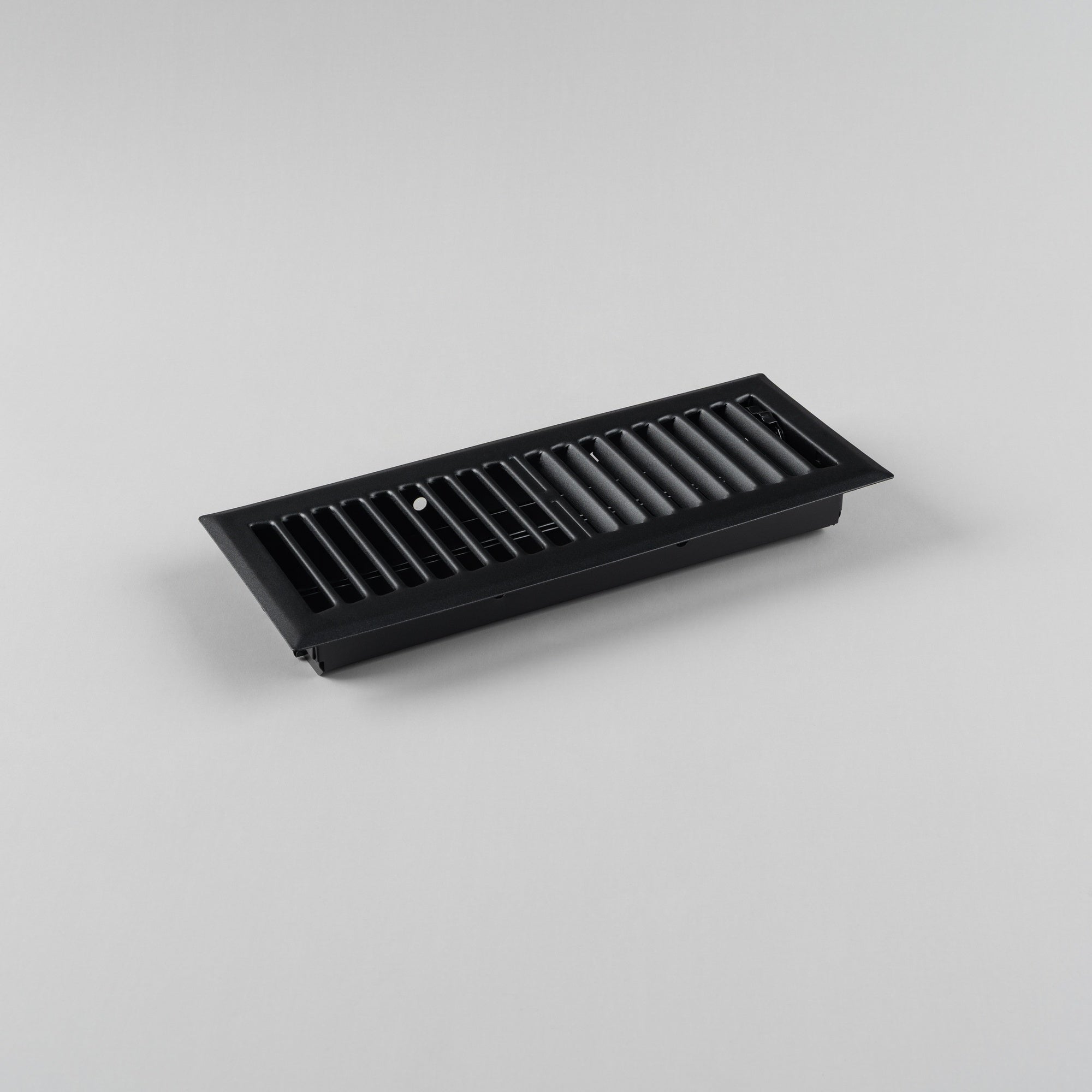 Pressed Steel Floor Register Vent 5 w Damper, Matt Black