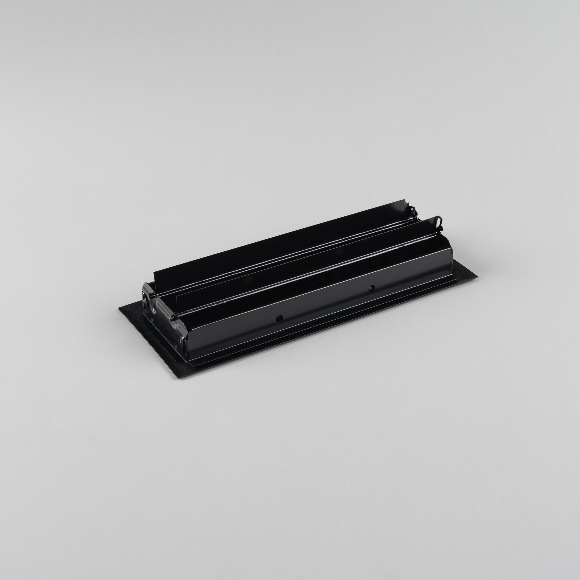 Pressed Steel Floor Register Vent 5 w Damper, Matt Black