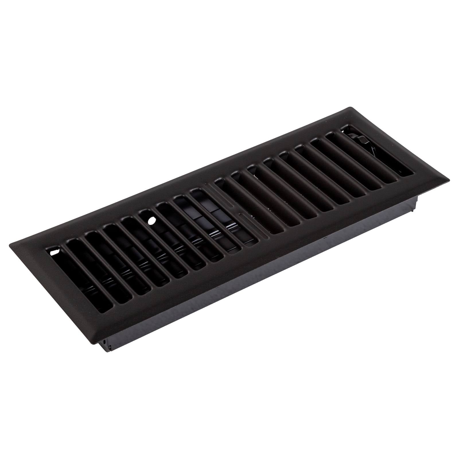 Pressed Steel Floor Register Vent 5 w Damper, Matt Black