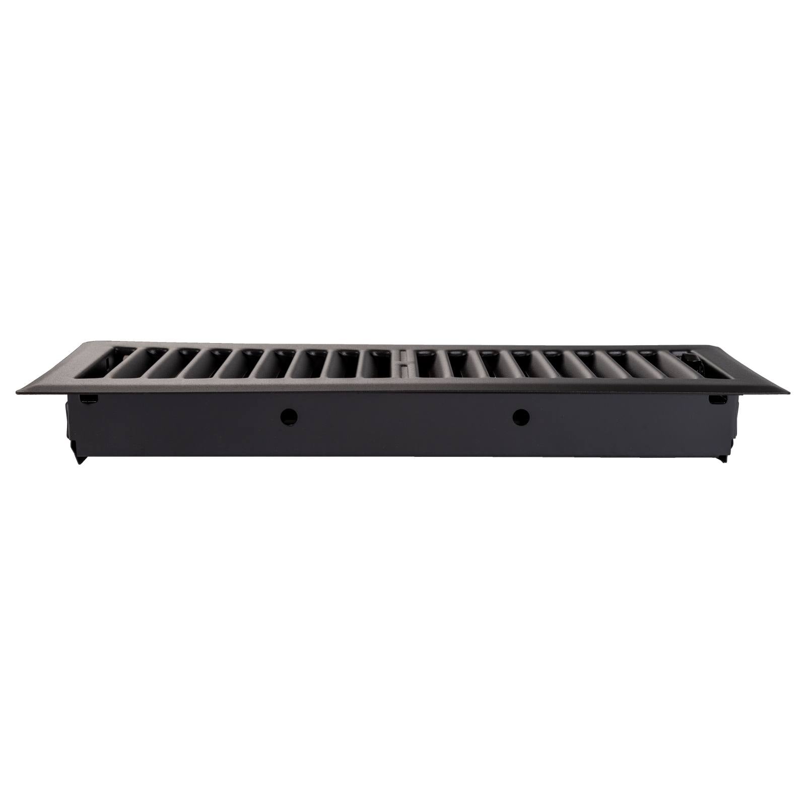 Pressed Steel Floor Register Vent 5 w Damper, Matt Black