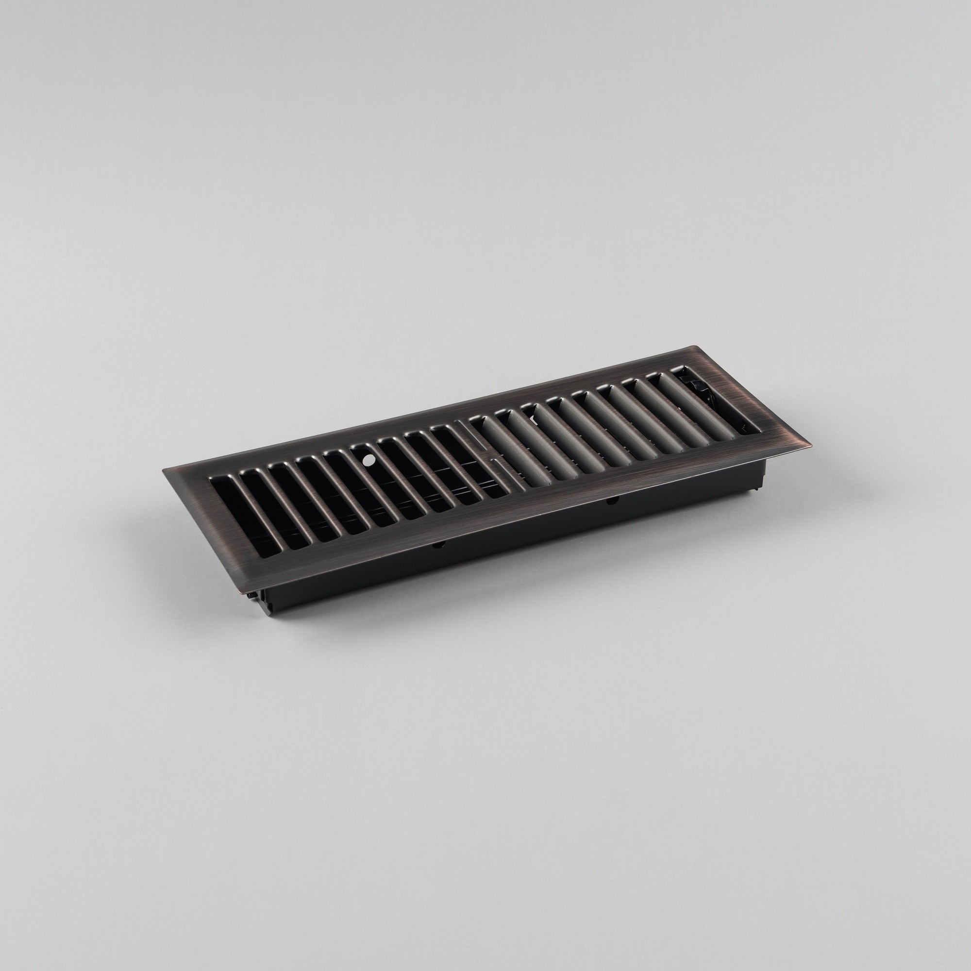 Pressed Steel Floor Register Vent 5 w Damper, Rubbed Bronze