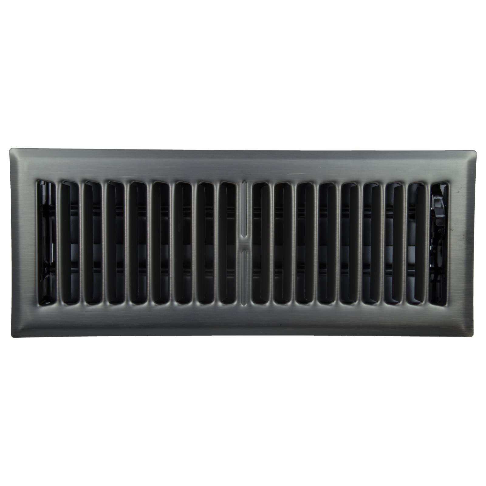 Pressed Steel Floor Register Vent 5 w Damper, Rubbed Bronze