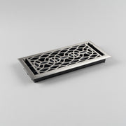 Pressed Steel Floor Register Vent 8B w Damper, Brushed Nickel