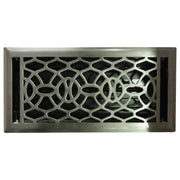 Pressed Steel Floor Register Vent 8B w Damper, Brushed Nickel