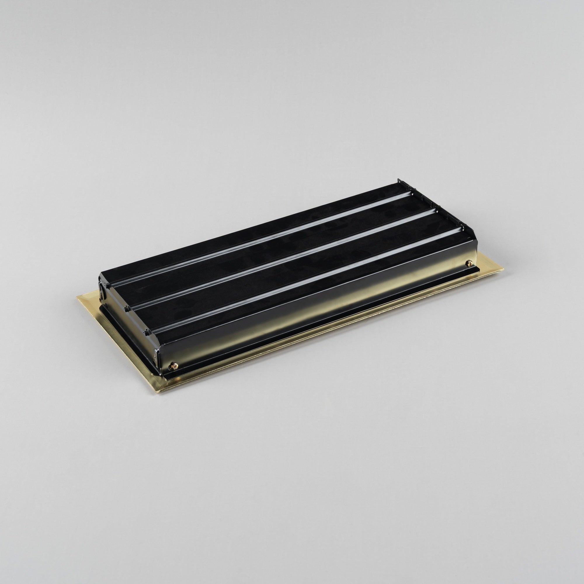Pressed Steel Floor Register Vent 8B w Damper, Brass
