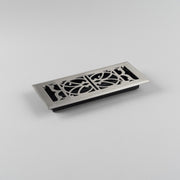 Pressed Steel Floor Register Vent 11 w Damper, Brushed Nickel