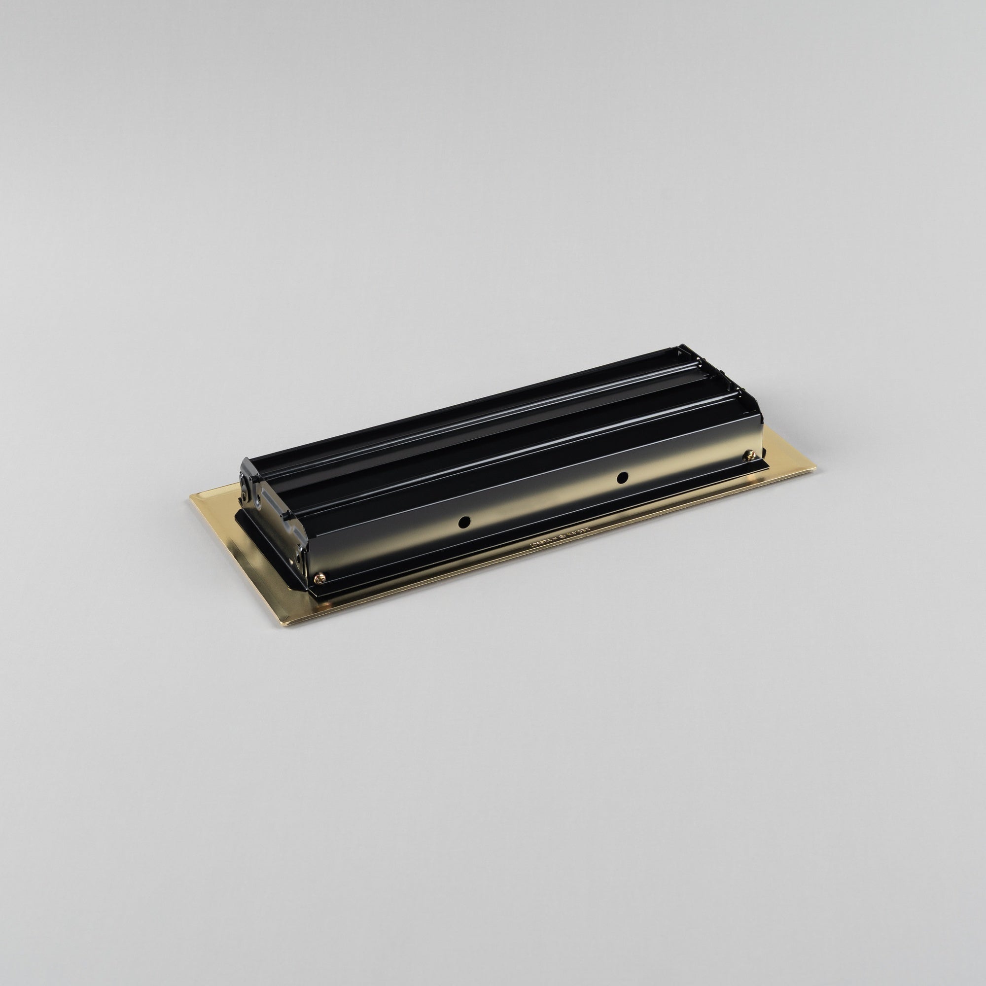 Pressed Steel Floor Register Vent 11 w Damper, Brass
