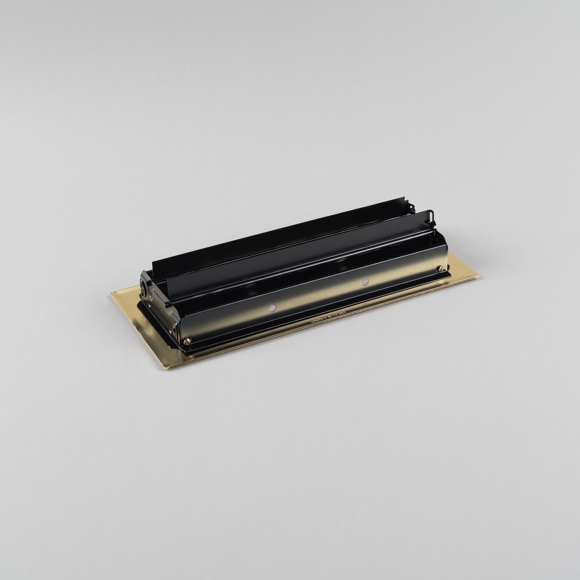 Pressed Steel Floor Register Vent 11 w Damper, Brass