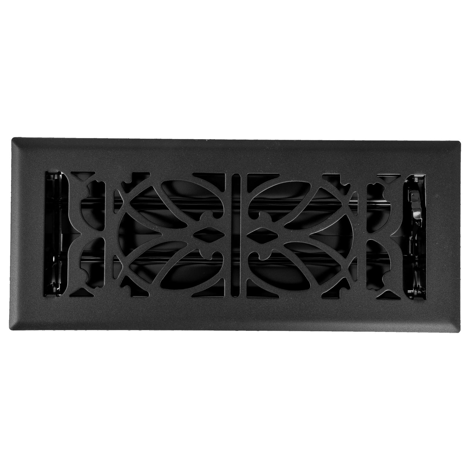 Pressed Steel Floor Register Vent 11 w Damper, Matt Black