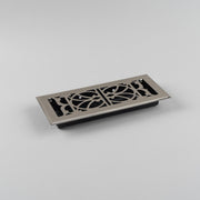 Pressed Steel Floor Register Vent 11 w Damper, Nickel Plated