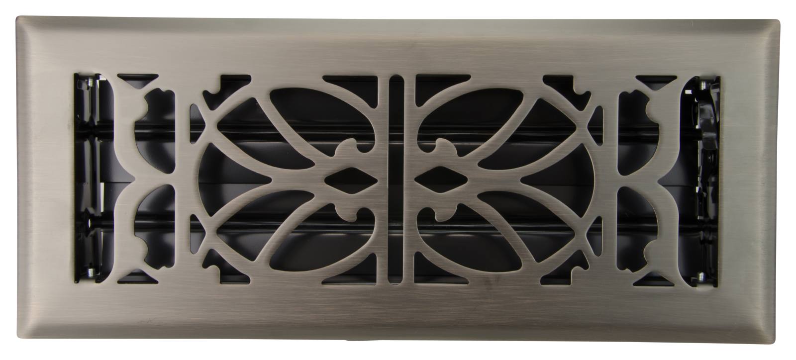 Pressed Steel Floor Register Vent 11 w Damper, Rubbed Bronze