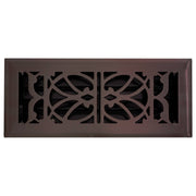 Pressed Steel Floor Register Vent 11 w Damper, Rubbed Bronze
