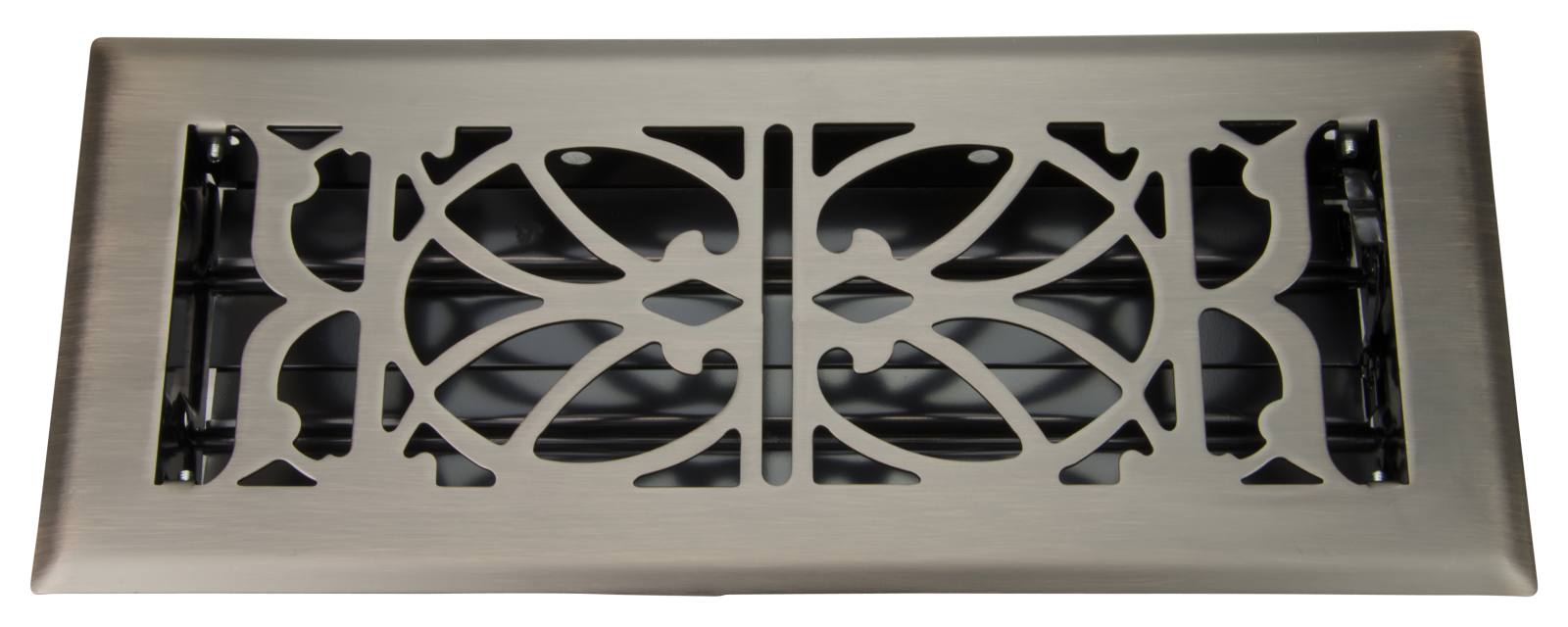 Pressed Steel Floor Register Vent 11 w Damper, Rubbed Bronze