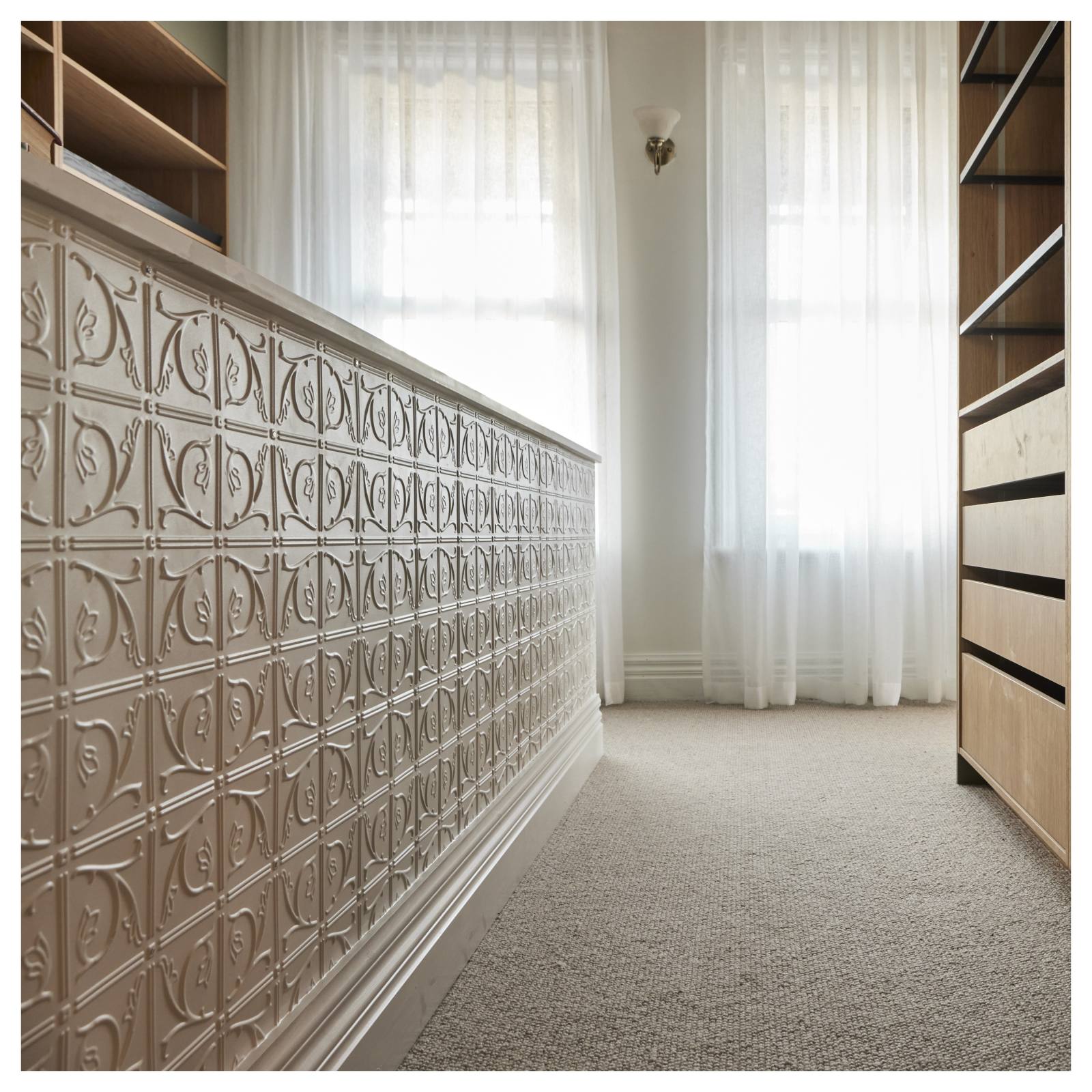 Vine Pressed Metal Panel, Primed Matte White