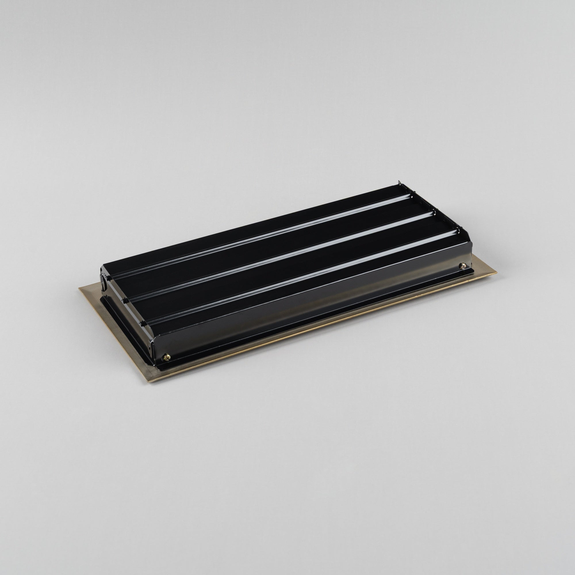 Pressed Steel Floor Register Vent 8B w Damper, Satin Brass