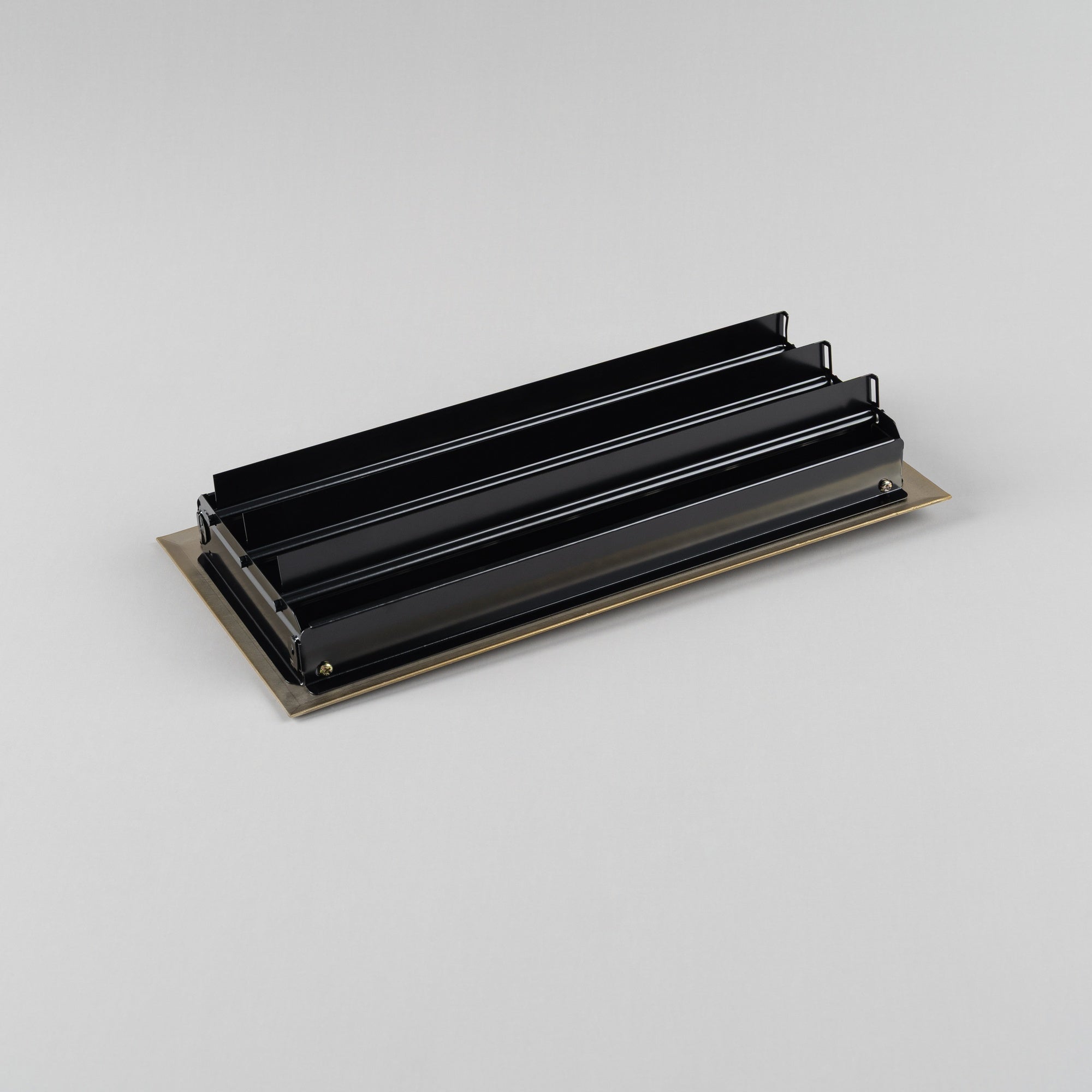 Pressed Steel Floor Register Vent 8B w Damper, Satin Brass