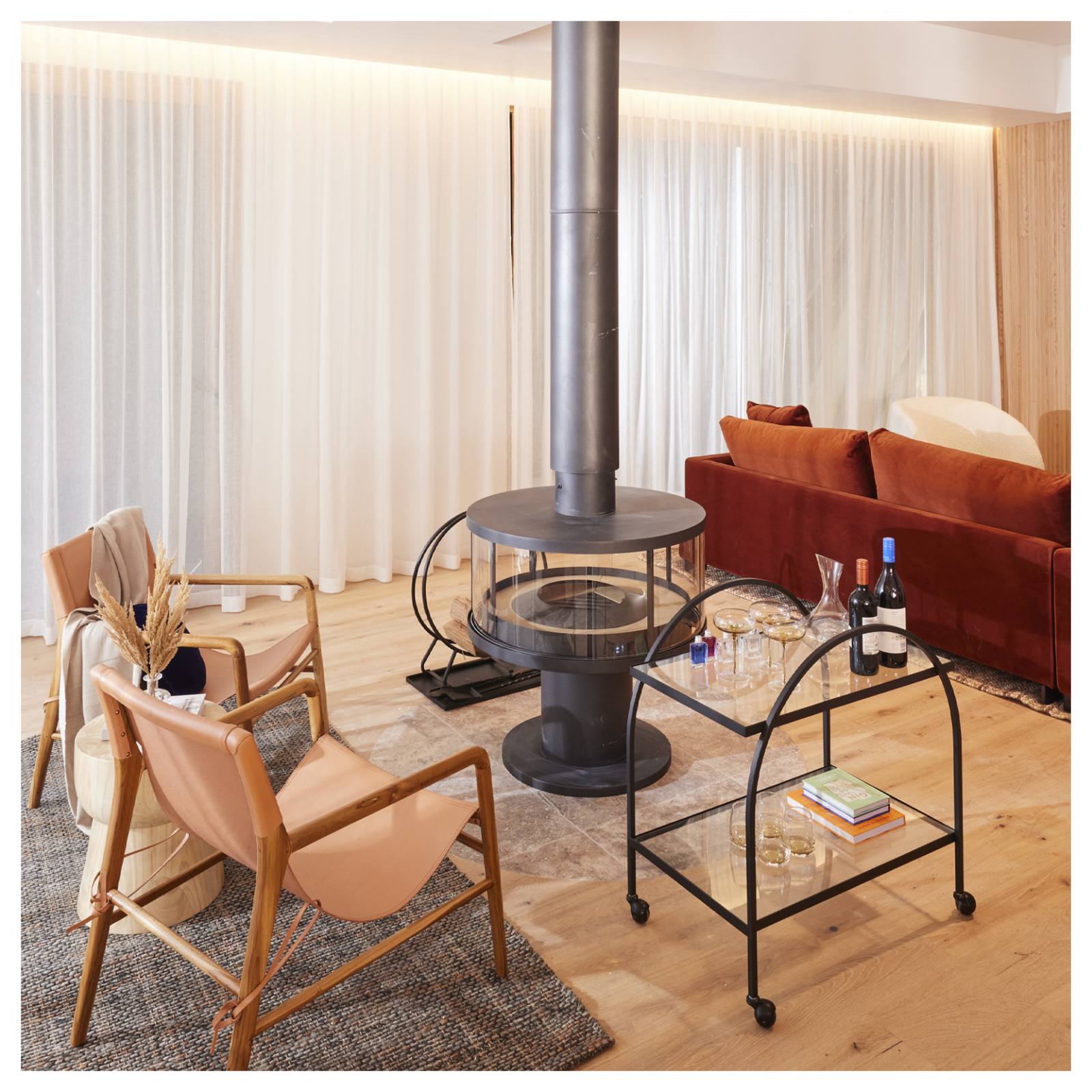 Rondella 850x856 Wood Heater, Black