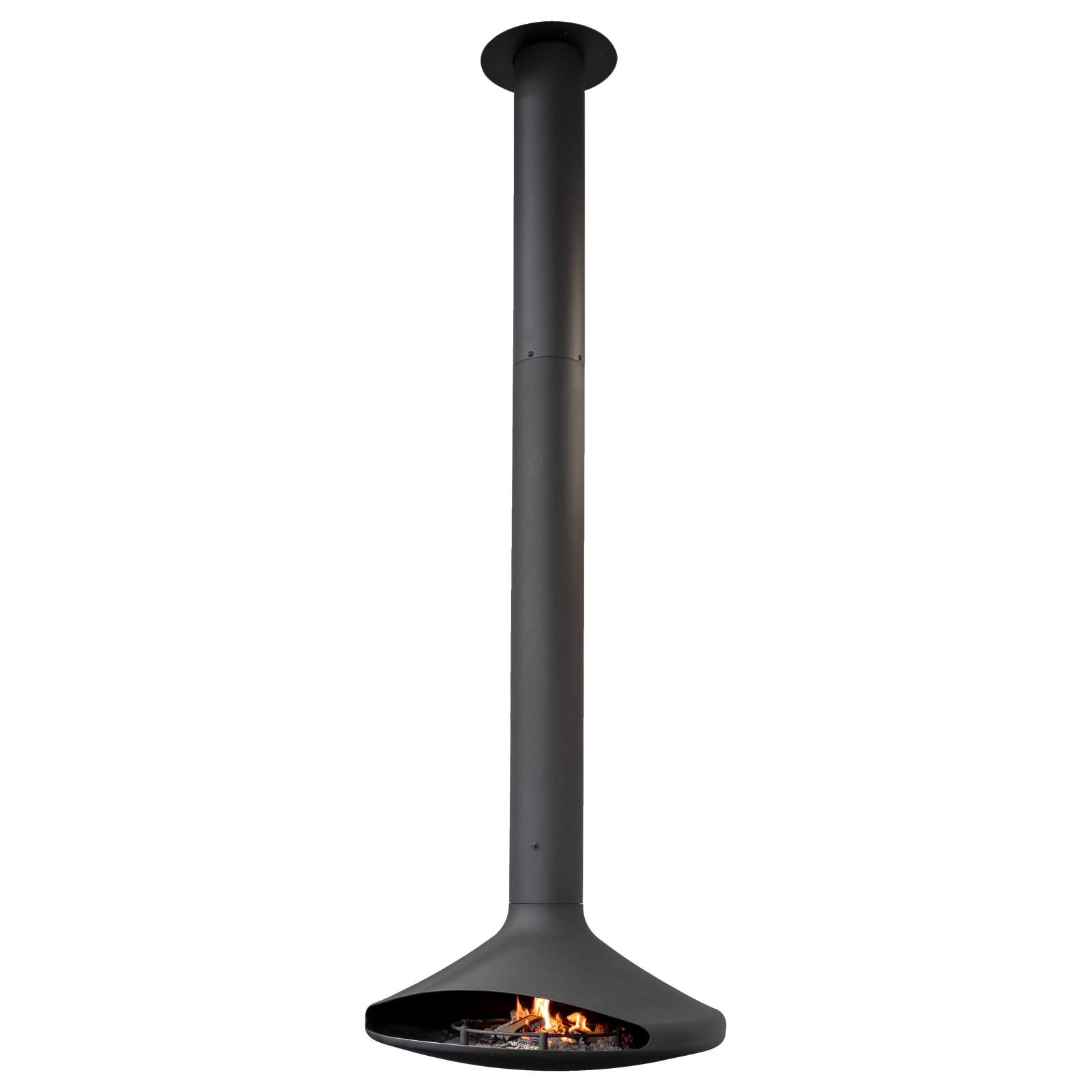 Atomo Suspended Fireplace, Black