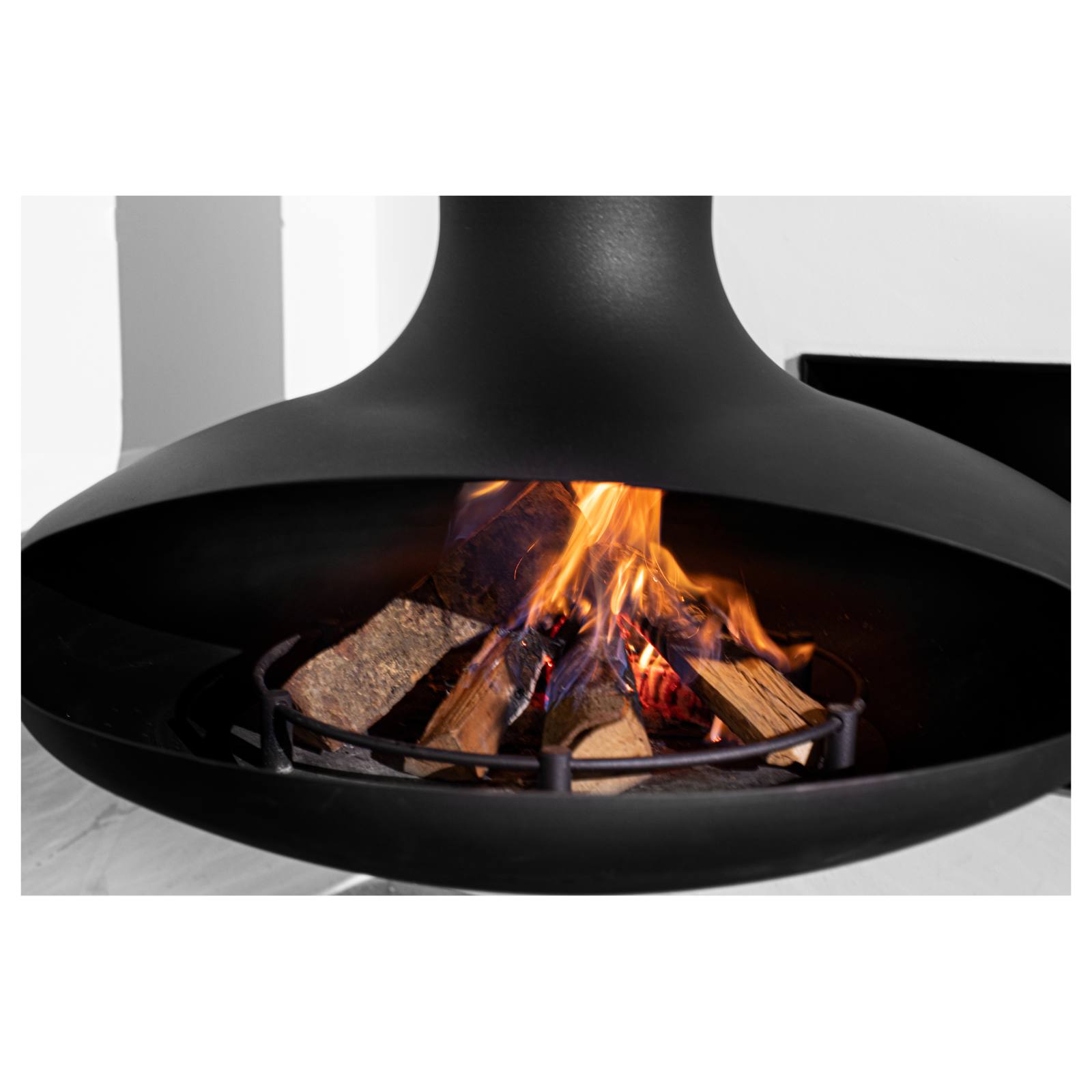 Tarvos Suspended Fireplace, Black