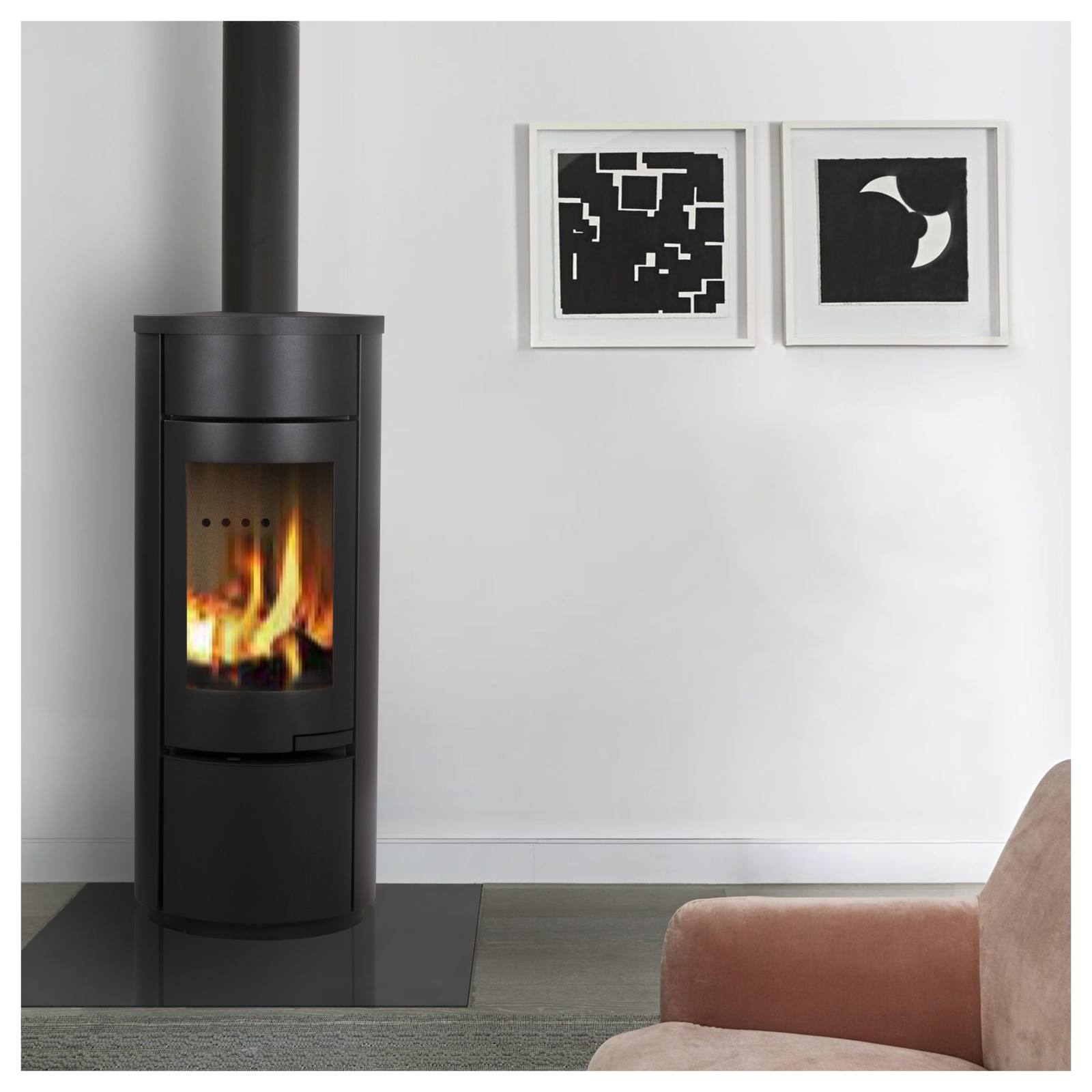 Elora Barrel Wood Heater, Black