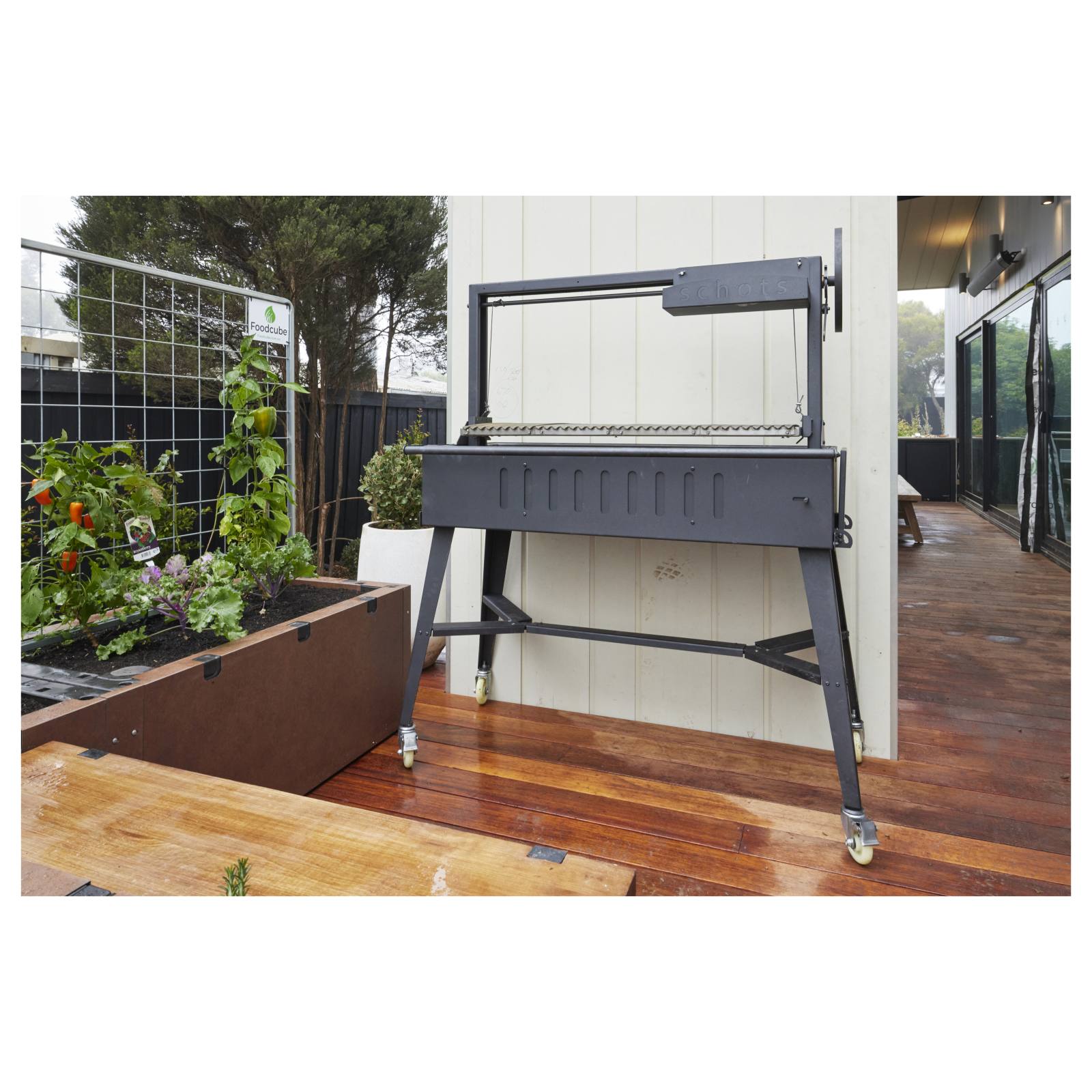 Argentinian 120cm Black Steel Grill BBQ