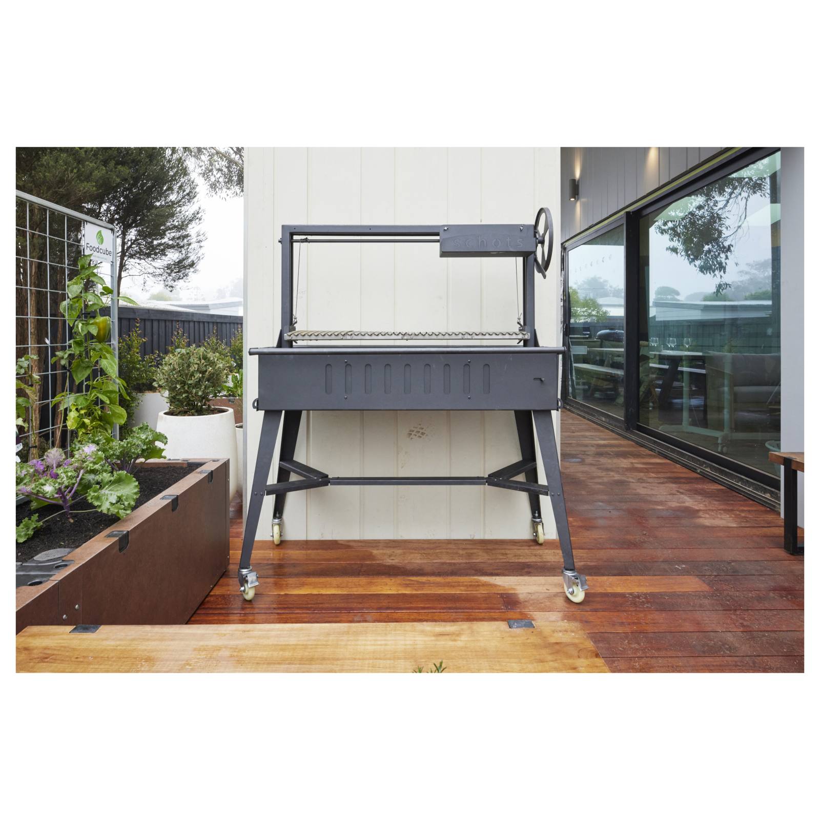 Argentinian 120cm Black Steel Grill BBQ