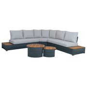 Moreton Teak Lounge Set & Coffee Table, Grey