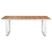 Pallara 200cm Teak Top & Aluminium Dining Table, White