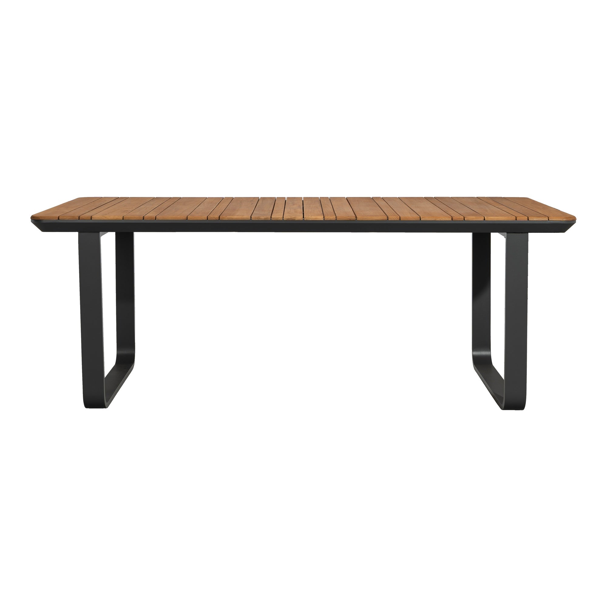Pallara 200cm Teak Top & Aluminium Dining Table, Grey