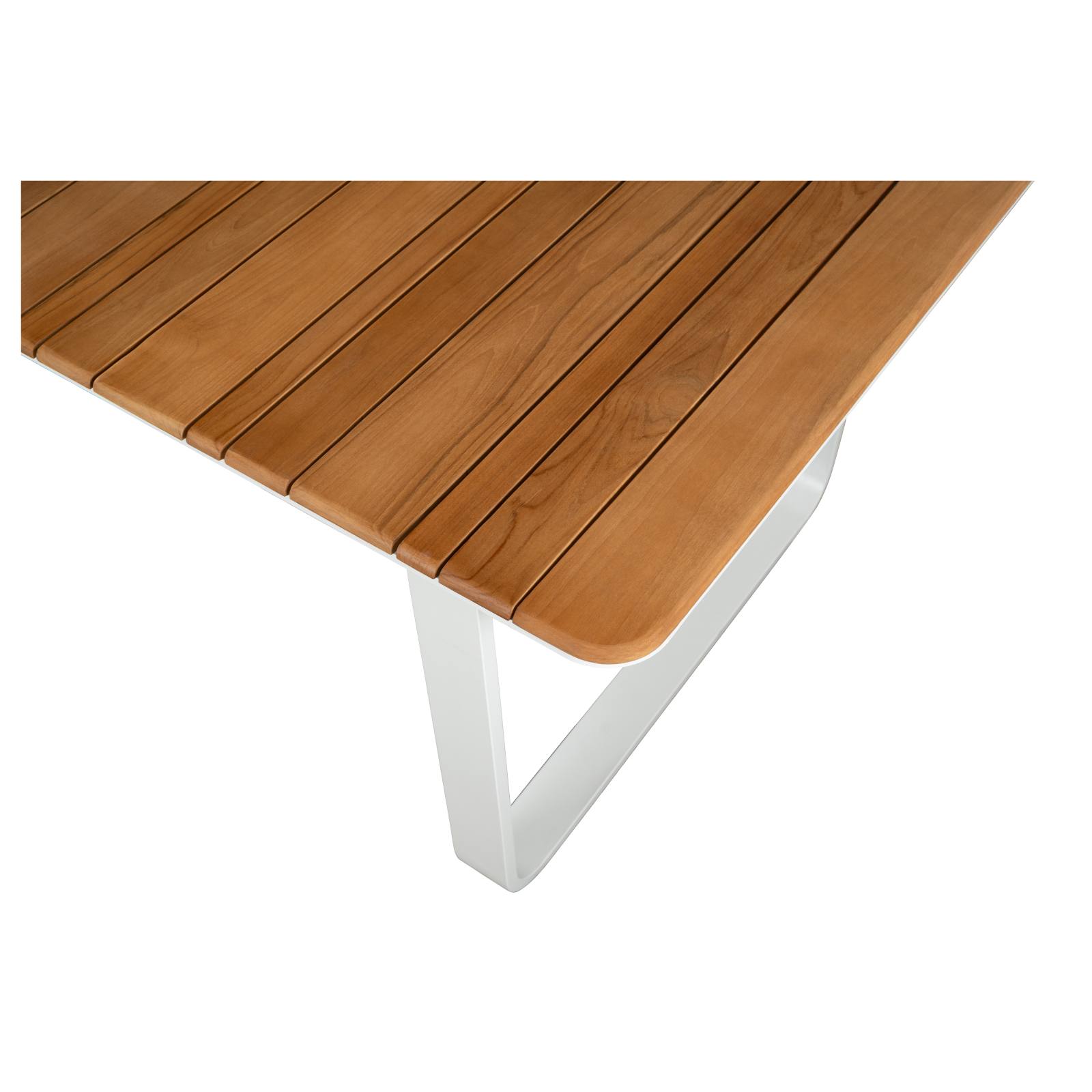 Pallara 240cm Teak Top & Aluminium Dining Table, White