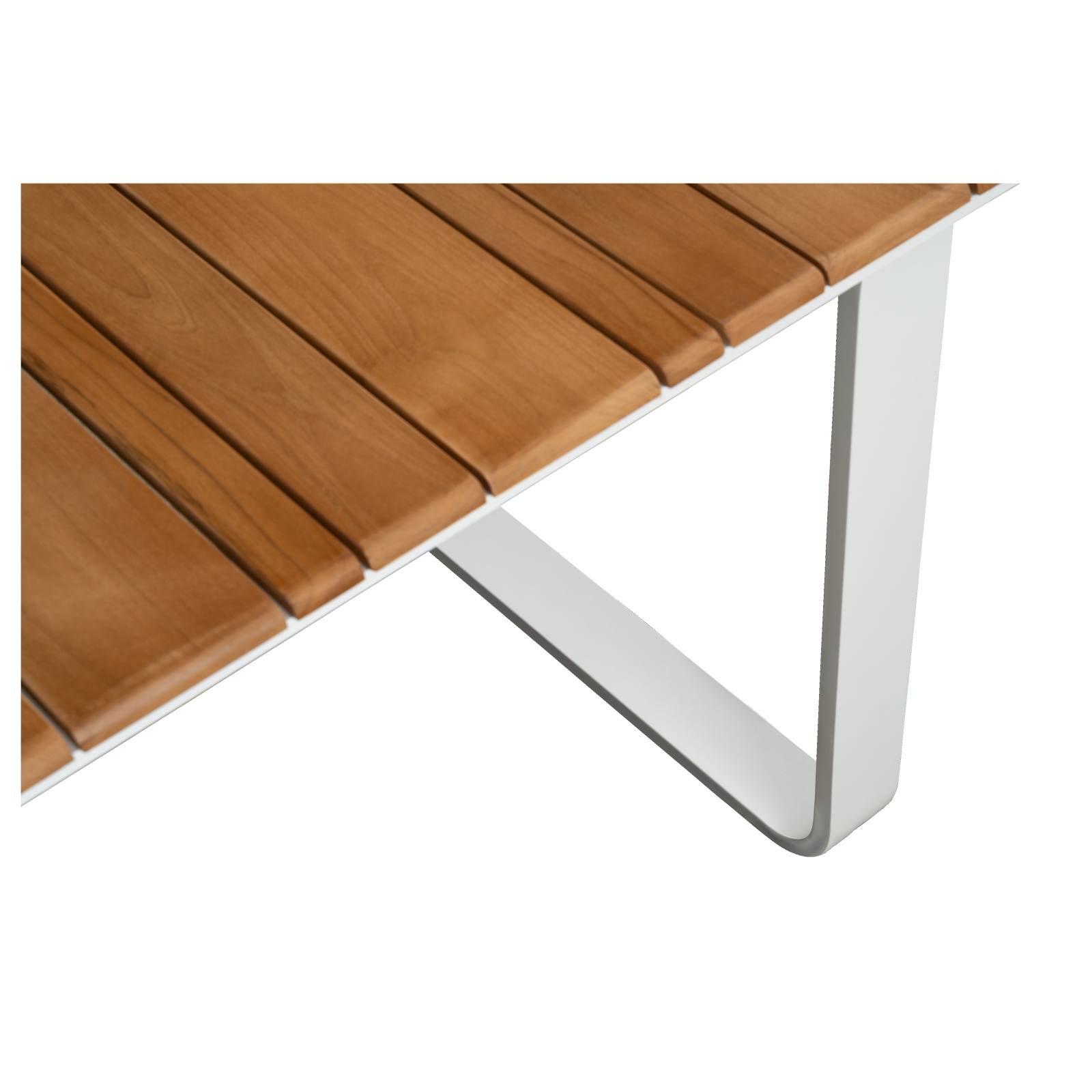 Pallara 240cm Teak Top & Aluminium Dining Table, White