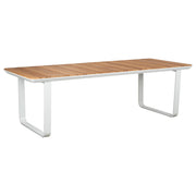 Pallara 240cm Teak Top & Aluminium Dining Table, White