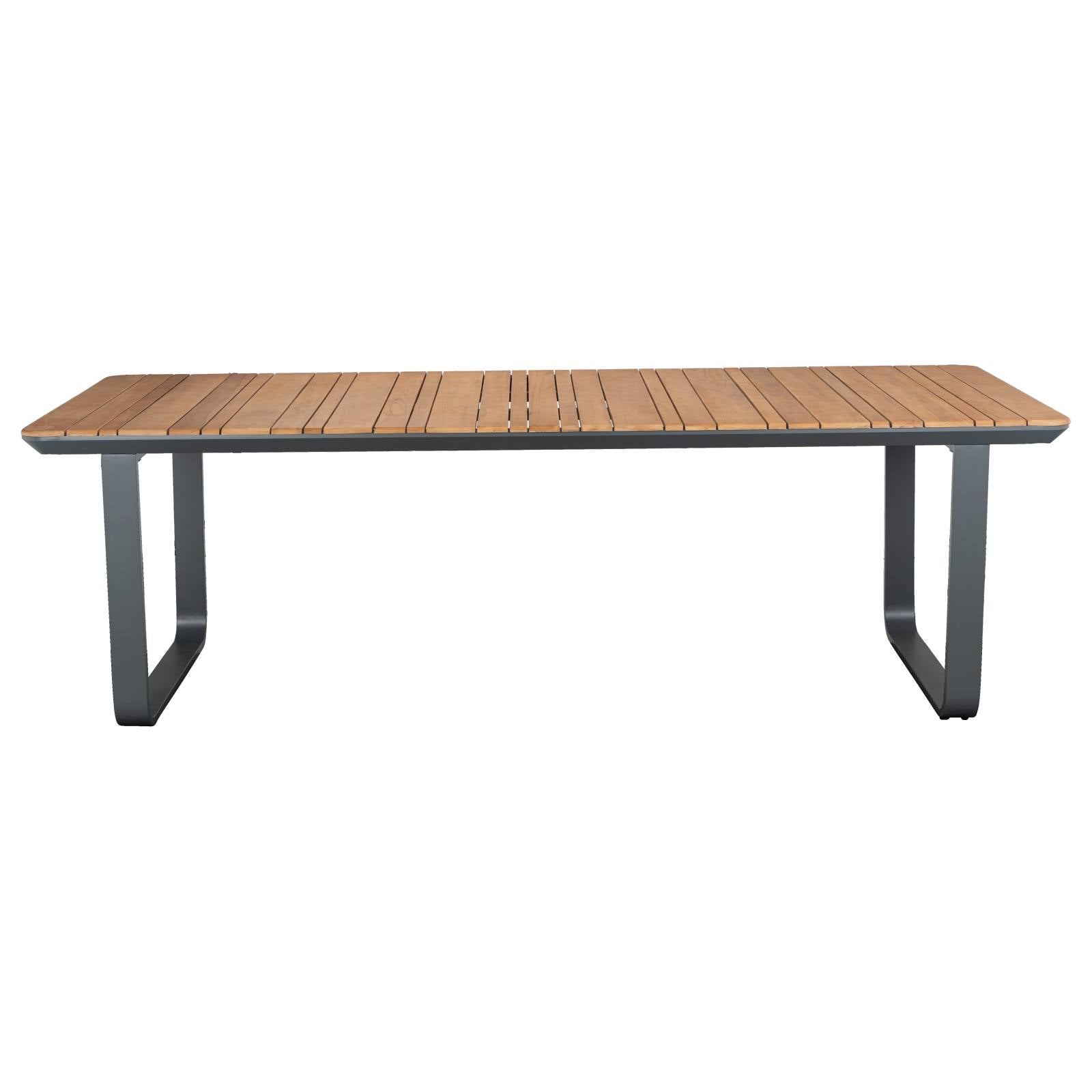 Pallara 240cm Teak Top & Aluminium Dining Table, Grey