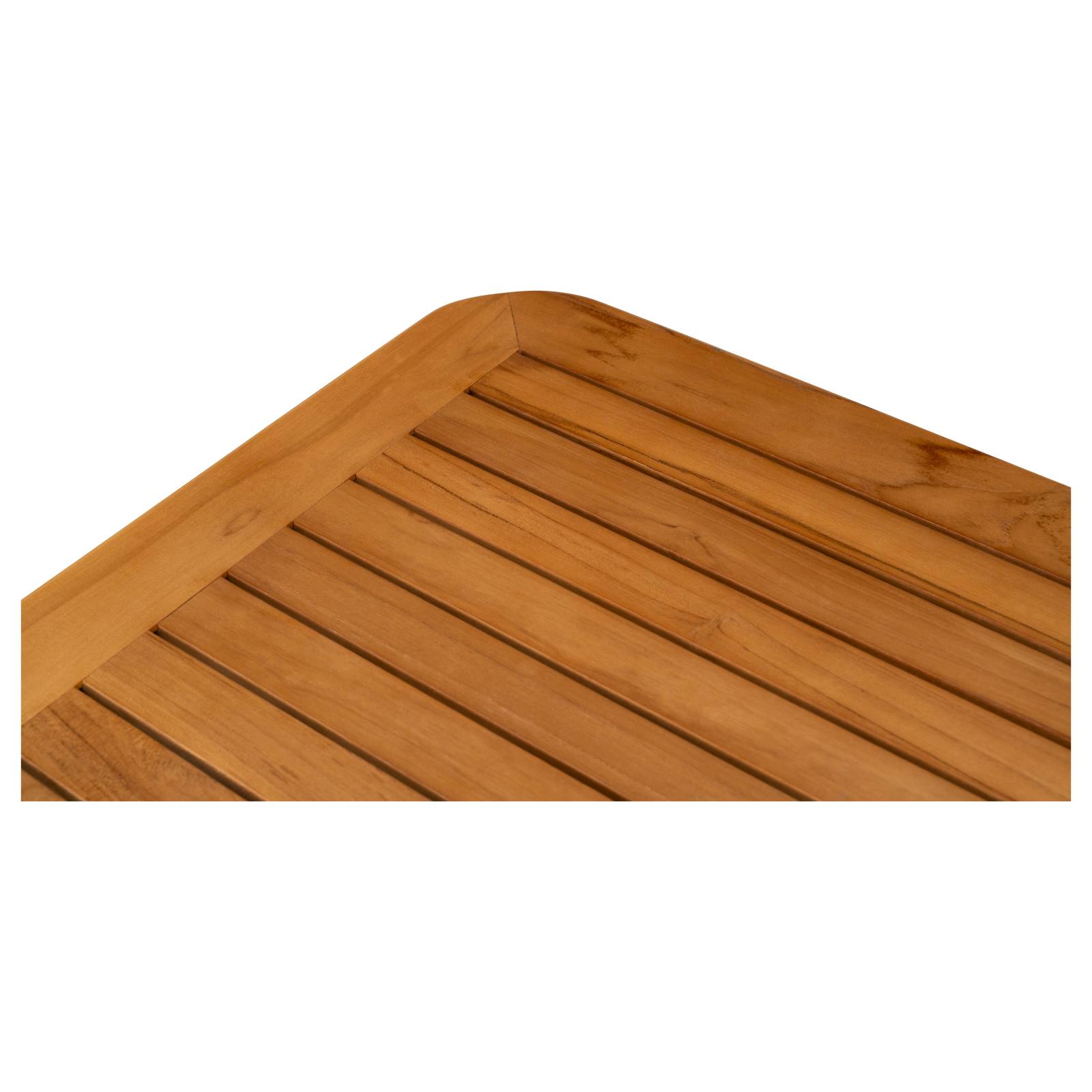 Banyo 60cm Teak Top & Aluminium Square Bar Table, White