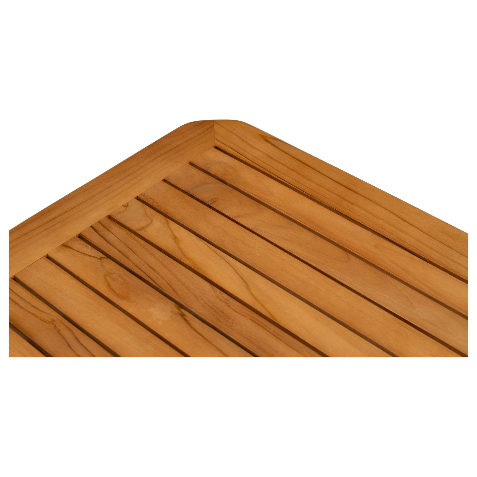 Banyo 60cm Teak Top & Aluminium Square Bar Table, Grey